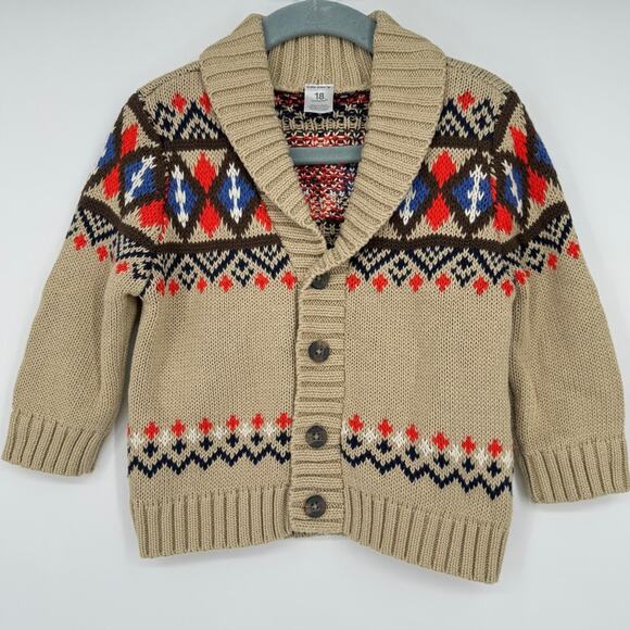 Carter's‎ Baby Boy Button Front Cardigan Sweater Shawl Collar 18 Months - Picture 1 of 4